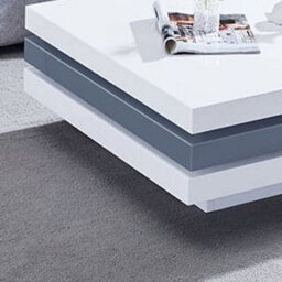 Furniture in Fashion Triplo Square High Gloss Rotating Coffee Table In White And Grey - thumbnail 2