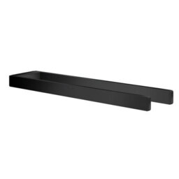 "Smedbo Matt Black Aluminium Double Towel Rail 38Cm/14.9"" Wall Mounted With Concealed Screws Bathroom Towel Holder"