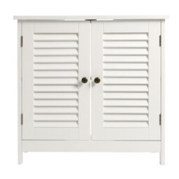 Darphe White Under Sink Bathroom Cabinet 2 Shutter Door - thumbnail 2
