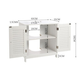 Darphe White Under Sink Bathroom Cabinet 2 Shutter Door - thumbnail 8