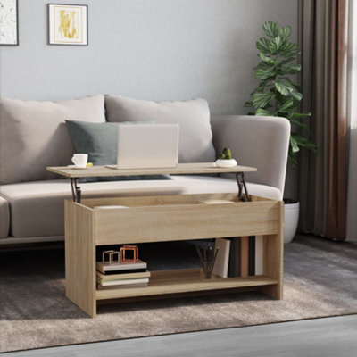 809650 Berkfield Coffee Table Sonoma Oak 102X50X52,5 Cm Engineered Wood - image 1