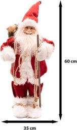 Christmas Red Jumbo Santa Claus - Deluxe In-Lit Battery Operated Soft Plush Standing Santa Figure Led - thumbnail 2