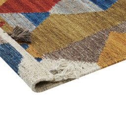 Beliani Rug Arzakan Multicolour 160 X 230 Cm Wool Kilim - thumbnail 6