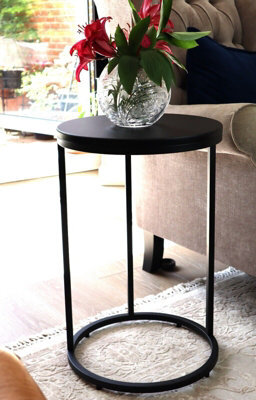 Aspect Furniture Paloma Round Side/end Table, Matte Black Tops And Base - image 1