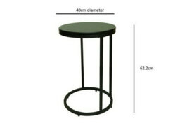 Aspect Furniture Paloma Round Side/end Table, Matte Black Tops And Base - thumbnail 4