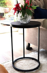 Aspect Furniture Paloma Round Side/end Table, Matte Black Tops And Base - thumbnail 1