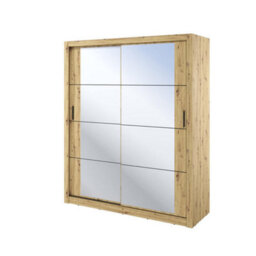 Arte Lux Iii Modern Sliding Door Mirrored Wardrobe (H2150mm W1810mm D600mm) - Oak Artisan - thumbnail 2