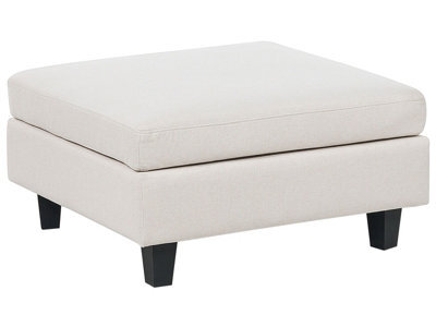 Wyld And Coco Element Ottoman Footstool Light Beige, Polyester Upholstered Square Modular (W76 X D76 X H39Cm) - image 1