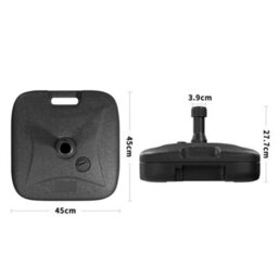 Living And Home Black Pp Square Plastic Water And Sand Filled Freestanding Garden Patio Parasol Base 20Kg - thumbnail 6