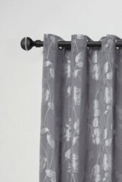 Unknown 16-19mm Bejeweled Extendable Eyelet Metal Curtain Pole Set Black 160-300Cm - thumbnail 2