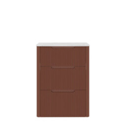 Royal Bathrooms Avenza 600mm Terracotta Clay Floor Standing Vanity Unit 3 Drawer With Carrara White Undrilled Worktop & No Basin - thumbnail 7