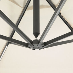 Wyld And Coco Cantilever Garden Parasol 285Cm Hexagonal Beige Polyester With Solar Led, Aluminium Crank - thumbnail 6