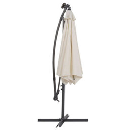 Wyld And Coco Cantilever Garden Parasol 285Cm Hexagonal Beige Polyester With Solar Led, Aluminium Crank - thumbnail 5