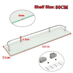 Living And Home Wall Mounted Tempered Glass Storage Organizer Bathroom Shelf 50 Cm - thumbnail 6