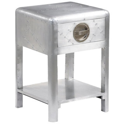Berkfield Durable Aviator End Table With 1 Drawer Vintage Aircraft Airman Style - image 1