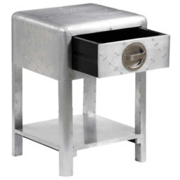 Berkfield Durable Aviator End Table With 1 Drawer Vintage Aircraft Airman Style - thumbnail 5