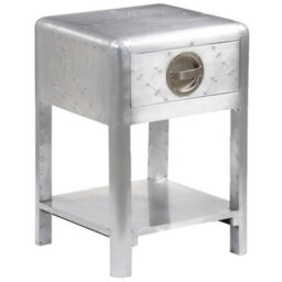 Berkfield Durable Aviator End Table With 1 Drawer Vintage Aircraft Airman Style - thumbnail 1