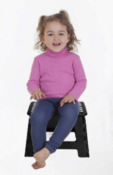 Step Stool Black Foldable Plastic Lightweight Portable Folding Stool - thumbnail 3