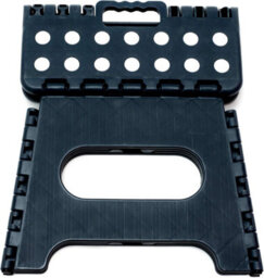 Step Stool Black Foldable Plastic Lightweight Portable Folding Stool - thumbnail 1