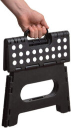 Step Stool Black Foldable Plastic Lightweight Portable Folding Stool - thumbnail 6