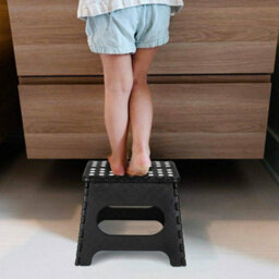 Step Stool Black Foldable Plastic Lightweight Portable Folding Stool - thumbnail 4