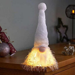 Led Christmas Gonk Nordic Santa Decoration - White - thumbnail 1
