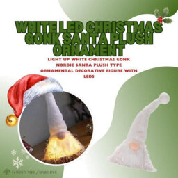 Led Christmas Gonk Nordic Santa Decoration - White - thumbnail 4