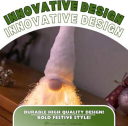 Led Christmas Gonk Nordic Santa Decoration - White - thumbnail 7