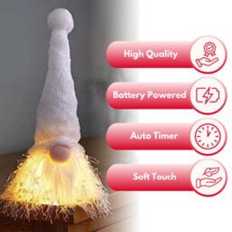 Led Christmas Gonk Nordic Santa Decoration - White - thumbnail 8