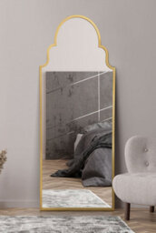 "Mirroroutlet Crown Arcus - Full Length Gold Framed Arched Leaner / Wall Mirror 71"" X 28 (180Cm X 70Cm)" - thumbnail 2