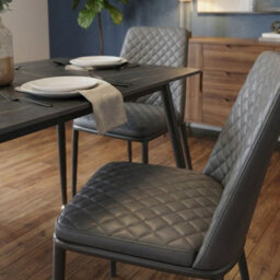 Home Luxe Interiors Oxford Black Ceramic Dining Table And 4 Black Upholstered Chairs Set - thumbnail 8