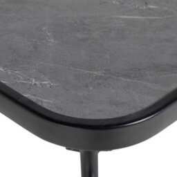 Outsunny Faux-Marbled Patio Table With Umbrella Hole Steel Frame For Balcony - thumbnail 7