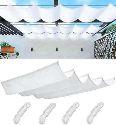 White 100X500 Shade Sail Retractable With Eyelets - image 1
