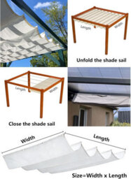 White 100X500 Shade Sail Retractable With Eyelets - thumbnail 5