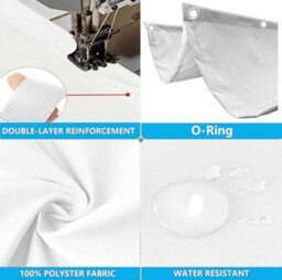 White 100X500 Shade Sail Retractable With Eyelets - thumbnail 3