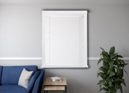 Caecus Blinds Faux Wood Venetian Blind 50mm Slats Deluxe Corded White 90Cm Width X 120Cm Drop