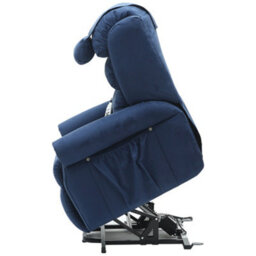 Loops Comfortable Dual Motor Rise And Recline Armchair With Waterfall Pillow - Soft Blue Suedette Fabric - thumbnail 6