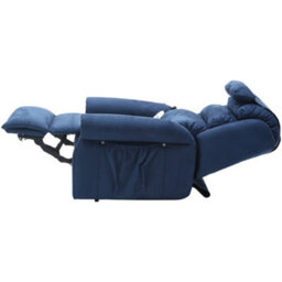 Loops Comfortable Dual Motor Rise And Recline Armchair With Waterfall Pillow - Soft Blue Suedette Fabric - thumbnail 5