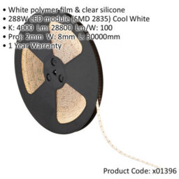 Flexible Ip65 Led Tape Light - 30M Reel - 288W Cool White Leds - Self-Adhesive - thumbnail 2