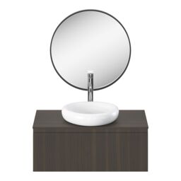 GoodHome Tisa Black Round Wall-Mounted Bathroom Mirror (H)60Cm (W)60Cm - thumbnail 8