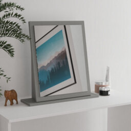 Messina Matt & Satin Dusk Grey Rectangular Framed Mirror (H)48.3Cm (W)47.8Cm