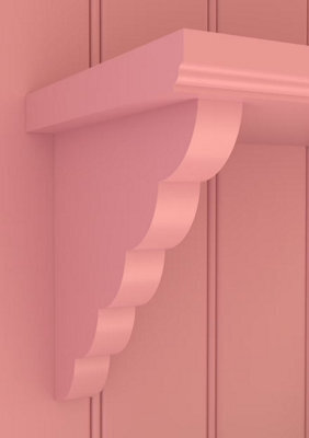 Pack Of 2 Scallop Wooden Shelf Brackets - Mdf (Moisture Resistant) - Unpainted - 186mm X 186mm X 25mm (By Trims & Co.) - image 1
