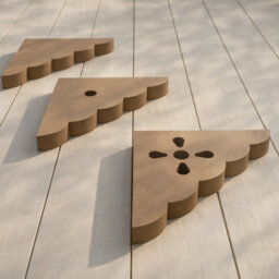 Pack Of 2 Scallop Wooden Shelf Brackets - Mdf (Moisture Resistant) - Unpainted - 186mm X 186mm X 25mm (By Trims & Co.) - thumbnail 6