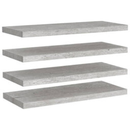 Berkfield Floating Wall Shelves 4 Pcs Concrete Grey 80X23.5X3.8 Cm Mdf - thumbnail 2