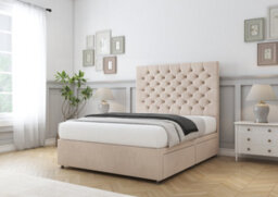 "Comfort Winslow Sand Naples Divan Bed Base 2 Drawers Foot-End - 26"" Strutted  6' Super King" - thumbnail 4