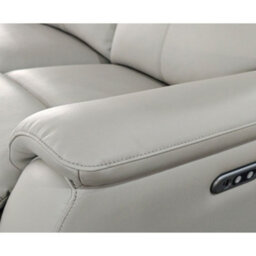 Aspire Kingsmere 3 + 2 + 1 Power Recliner Sofa Suite In Real Leather, Pewter - thumbnail 3