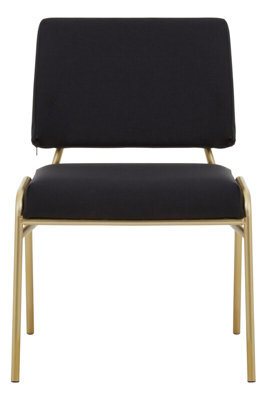 Orsina Comfortable Black Linen Chair, Elegant Design Comfortable Chair For Bedroom, Gold Finish Accent Chair - image 1