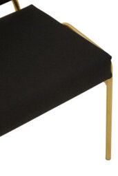 Orsina Comfortable Black Linen Chair, Elegant Design Comfortable Chair For Bedroom, Gold Finish Accent Chair - thumbnail 7