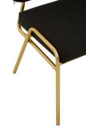 Orsina Comfortable Black Linen Chair, Elegant Design Comfortable Chair For Bedroom, Gold Finish Accent Chair - thumbnail 6