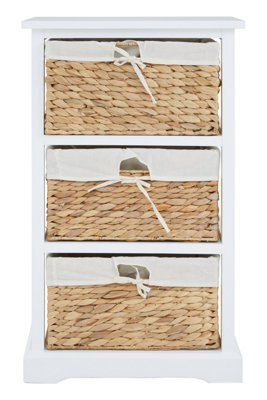 Orsina Stylish 3 Seagrass Drawer Chest, Modern Chest Of Drawers For Livingroom, Sleek Minimalist Chest For Lounge - image 1